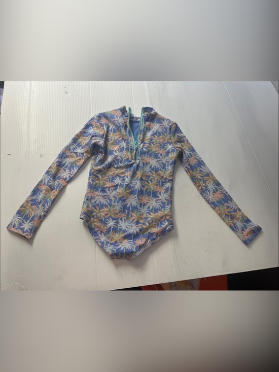 Billabong Other - Billabong Talk to the Palm Pastel Blue and Pink Palm Print Body Suit Rash Guard